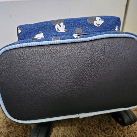 Disney Loungefly Mini Backpack  w/Matching Wallet in Denim/Leather, NWT - Picture 4 of 7